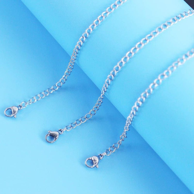 KLSZ 5Pcs Silver Stainless Steel Necklace Extender Chain Links Silver Lobster Necklace Extenders for Necklaces Bracelet Anklet Stainless Steel Chain Extenders for Jewelry Making (2in 3in 4in 5in 6in) - Image 5